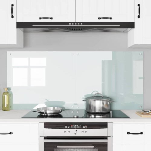 Berkfield Kitchen Backsplash 2 pcs White 70 x 60 cm Tempered Glass 2
