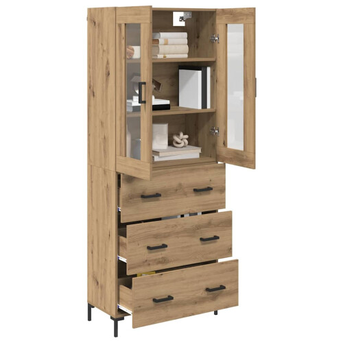 Berkfield Highboard with Drawer 2 pcs Artisan Oak Engineered Wood 2