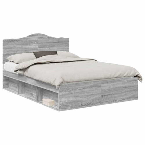 Berkfield Bed Frame Grey Sonoma 150 x 200 cm Solid Pine Wood 1