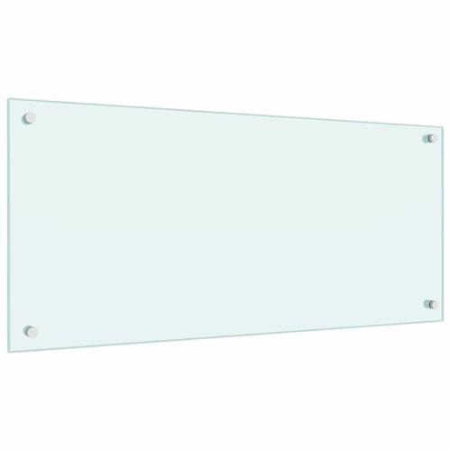 Berkfield Kitchen Backsplash 2 pcs White 90 x 40 cm Tempered Glass 2