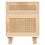 Berkfield Bedside Cabinet White Solid Wood Pine and Natural Rattan 4