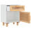 Berkfield Bedside Cabinet White Solid Wood Pine and Natural Rattan 5