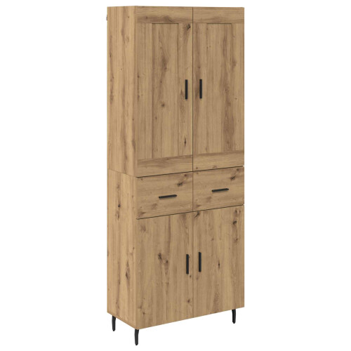Berkfield Highboard with Drawer 2 pcs Artisan Oak Engineered Wood 1