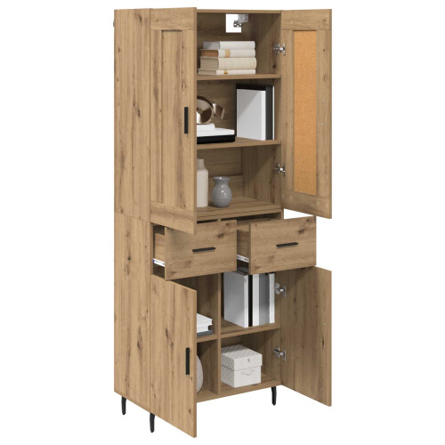 Berkfield Highboard with Drawer 2 pcs Artisan Oak Engineered Wood 2
