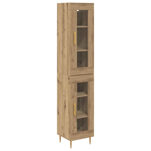 Berkfield Highboard 2 pcs Artisan Oak Glass 1