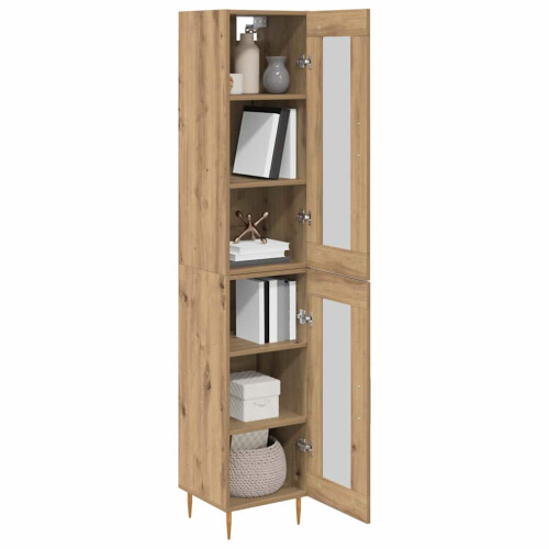 Berkfield Highboard 2 pcs Artisan Oak Glass 2