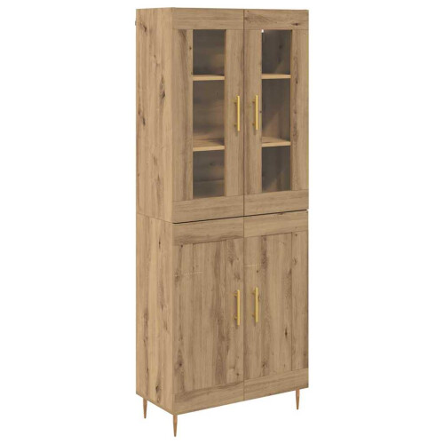 Berkfield Highboard 2 pcs Artisan Oak Engineered Wood 1