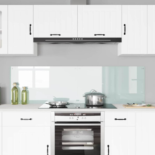 Berkfield Kitchen Backsplash 2 pcs White 90 x 50 cm Tempered Glass 2