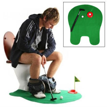 Bathroom Golf Game Set, Funny Toilet Putting Practice Mat, Compact Fun Gag Gift Idea