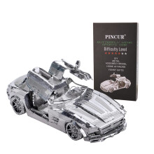 Butterfly Wings Sports Car 3D Metal Puzzle for Adults DIY Glue Assembly Decorative Display Craft
