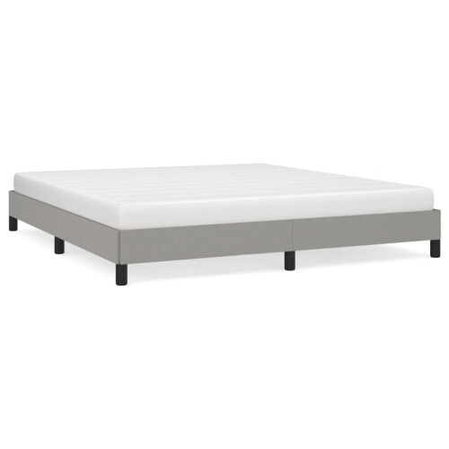 Berkfield Bed Frame without Mattress Light Grey Super King Fabric 1