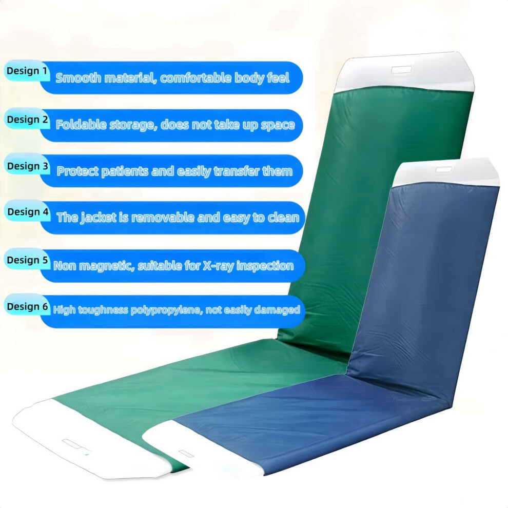 Green Foldable Patient Transfer Board 68'X19' For Bed To Stretcher, Smooth Lateral Sliding, Easy Clean