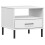 Berkfield Bedside Table with Metal Legs White Solid Wood Pine OSLO 2