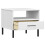 Berkfield Bedside Table with Metal Legs White Solid Wood Pine OSLO 5