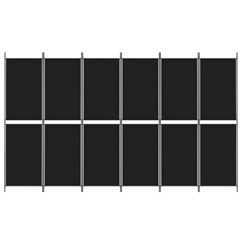 Berkfield 6-Panel Room Divider Black 300x180 cm Fabric 2
