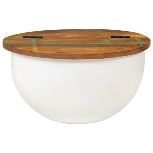 Berkfield Coffee Table White 50x27 cm Solid Wood Reclaimed 1