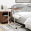 Berkfield Side Table with Wheels White 55x35x70 cm Engineered Wood 3