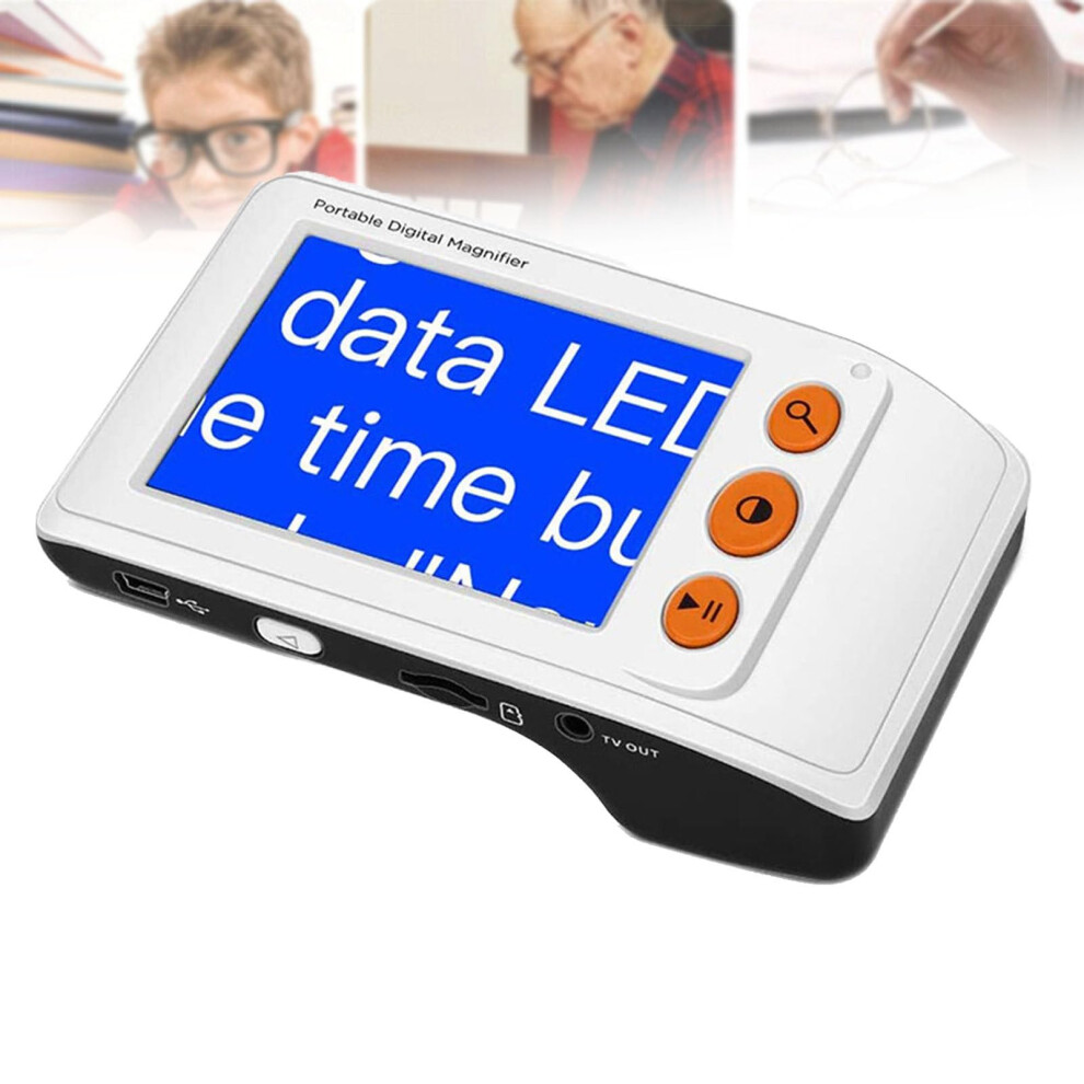 White Digital Magnifier With 8ÂInch Hd Touchscreen, Adjustable 4Â32X Zoom, Electronic Reading Aid For Low Vision (White)