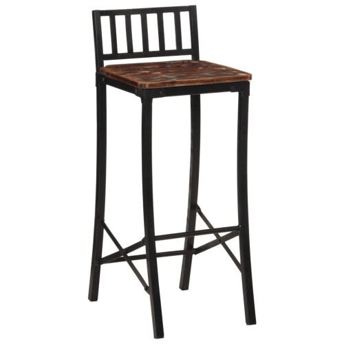 Berkfield Bar Chairs 2 pcs Solid Wood Reclaimed 1