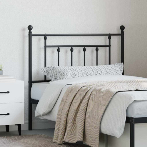 Berkfield Metal Replace Headboard Black 90 cm 2