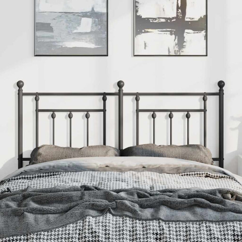 Berkfield Metal Replace Headboard Black 135 cm 2