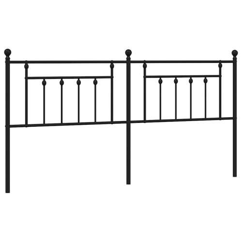 Berkfield Metal Replace Headboard Black 200 cm 1