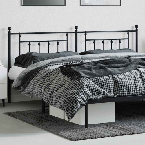 Berkfield Metal Replace Headboard Black 200 cm 2