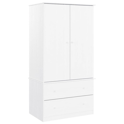 Berkfield Wardrobe ALTA White 90x55x170 cm Solid Wood Pine 1