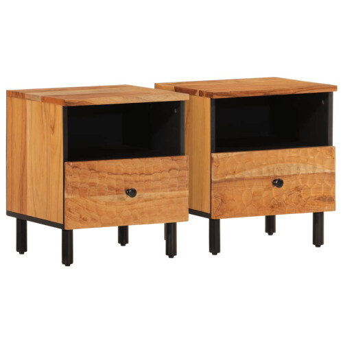 Berkfield Bedside Cabinets 2 pcs 40x33x46 cm Solid Wood Acacia 1