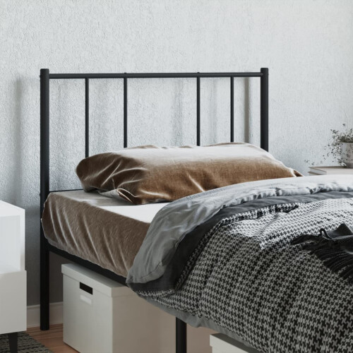 Berkfield Metal Replace Headboard Black 80 cm 2