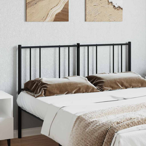 Berkfield Metal Replace Headboard Black 140 cm 2