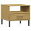 Berkfield Bedside Table with Metal Legs Brown Solid Wood Pine OSLO 2