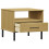 Berkfield Bedside Table with Metal Legs Brown Solid Wood Pine OSLO 5