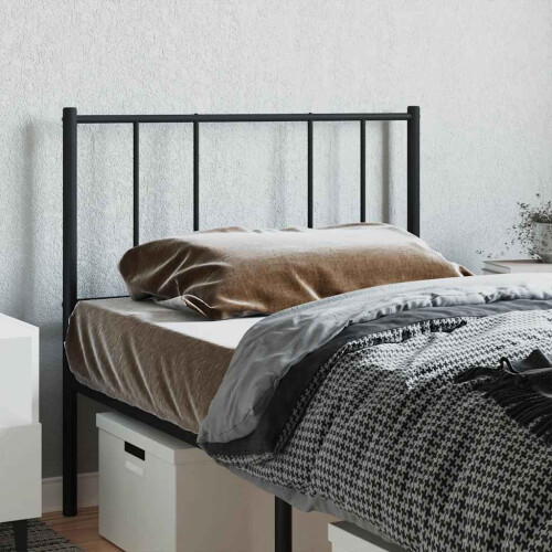 Berkfield Metal Replace Headboard Black 90 cm 2