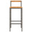 Berkfield Bar Stools 2 pcs Grey Poly Rattan and Solid Wood Acacia 4