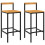 Berkfield Bar Stools 2 pcs Black Poly Rattan and Solid Wood Acacia 2