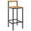 Berkfield Bar Stools 2 pcs Black Poly Rattan and Solid Wood Acacia 3