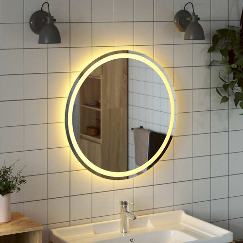Berkfield LED Bathroom Mirror 70 cm Round 2