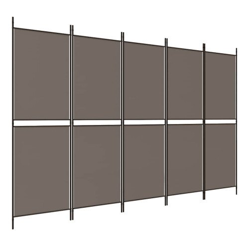 Berkfield 5-Panel Room Divider Anthracite 250x180 cm Fabric 1