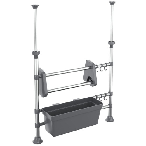 Berkfield Adjustable Kitchen Organiser Aluminium 1
