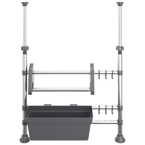 Berkfield Adjustable Kitchen Organiser Aluminium 2