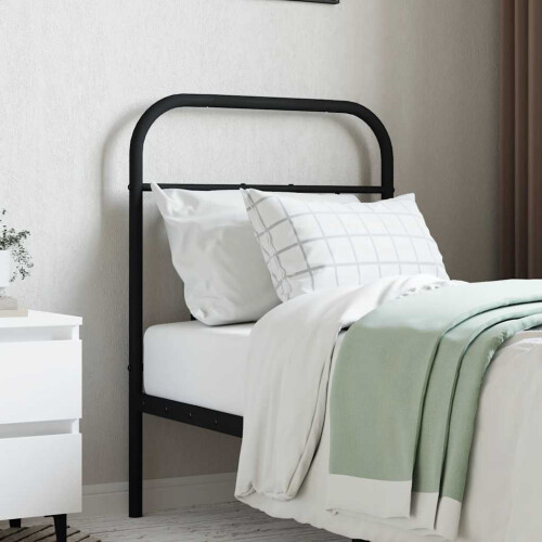 Berkfield Metal Replace Headboard Black 75 cm 2