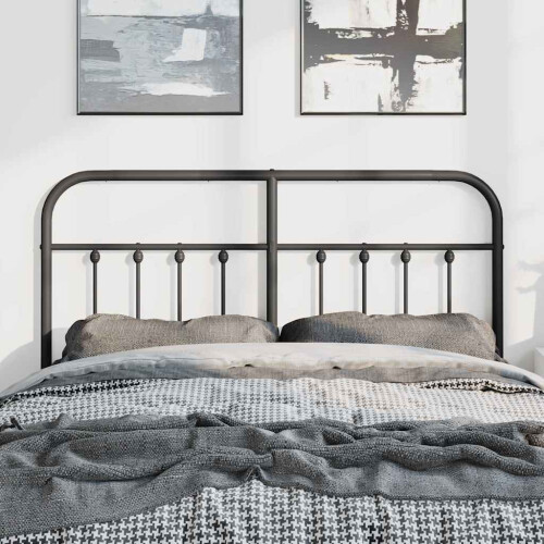 Berkfield Metal Replace Headboard Black 150 cm 2