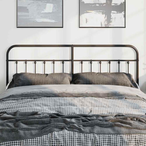 Berkfield Metal Replace Headboard Black 193 cm 2