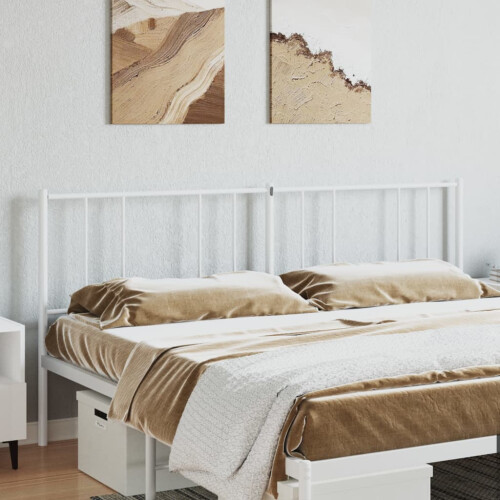 Berkfield Metal Replace Headboard White 200 cm 2