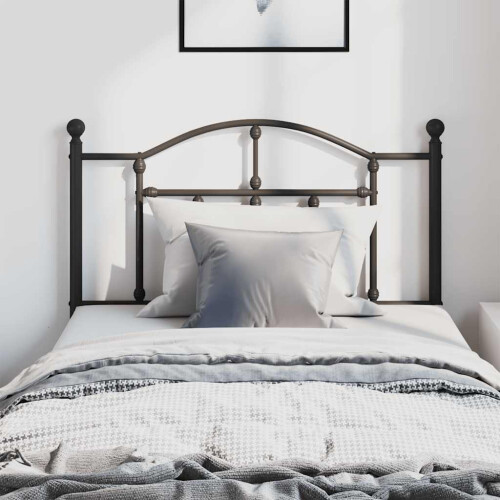 Berkfield Metal Replace Headboard Black 100 cm 2