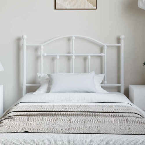 Berkfield Metal Replace Headboard White 100 cm 2