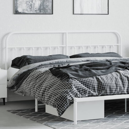 Berkfield Metal Replace Headboard White 200 cm 2