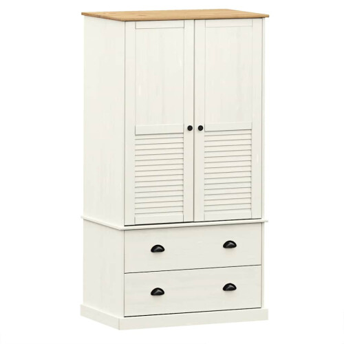 Berkfield Wardrobe VIGO White 90x55x170 cm Solid Wood Pine 1
