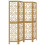 Berkfield Room Divider 4 Panels Brown Solid Wood Paulownia 2